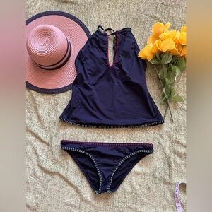 Lucky Brand Blue Bikini Set Elegant Swimwear